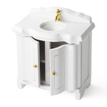 Dollhouses Miniature Sink Cabinet 1/12 Scale for Realistic Bathroom Displaying