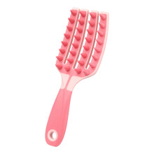Silicone Hair Comb Long Handle Shampoo Brush for Scalp Massage,Deep Cleansing Pink