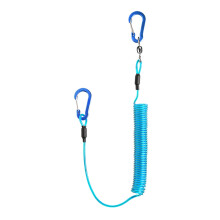 Retractable Coiled Lanyard Fishing Rod Straps Paddle Leash for Fishing Tool Blue
