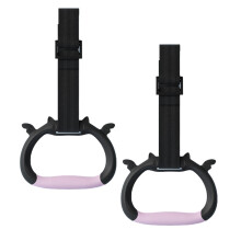 Gymnastic Rings for Kids, Professional Home Exercise Rings with Strap, 1.5 meters black