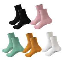 Full Toe Yoga Socks for Women 5 Pairs Slip Resistant Pilates Socks Ankle Socks
