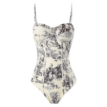 Womens High Cut Swimsuits Beach Beachwear Print Color Slings Strap Swim Swimwear Bik ini M