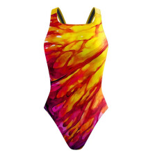 Women Bathing Suit 1 Pc Swimsuit Tummy Control Swimming Suit V-Neck Swimwear Pattern 4 XL