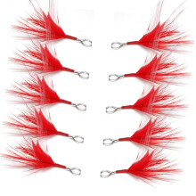 10Pc Detachable Fishing Baits Lure Feather Fishing Equipment Feather Pendant Red