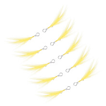10Pcs Fishing Lure Feather for Treble Hook Fishing Tackle Feather Lure Pendant Yellow