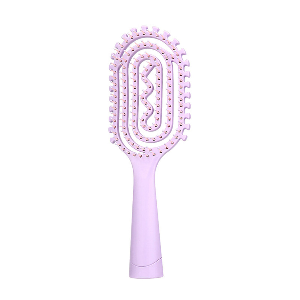 Hollow out Hair Detangler Styling Comb Detangle Hair Brush Suitable for Woman Purple