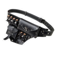 Renaissances Medieval Alchemist Waist Belt Bag with Cork Bottles for Halloween
