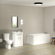 Bathroom Suite 1500mm Square Bathtub With 550mm Freestanding Vanity and Toilet