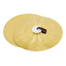1Pair Handheld Practice Cymbals Hand Percussion Instrument with Finger Rope 16 inches