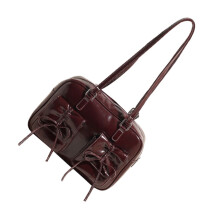 Women Backpack Girls Shoulder Bag Trendy Crossbody Bag PU Leather Commuting Bag Red