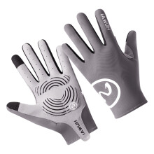 Anti-Shocks Padded Palms Antislip Touchscreens Bike Padded Glove for Men Women Gray L