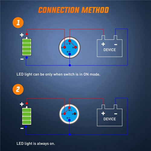 12mm Push Button  10PCS with Pre Wired Harness 12V 24V Self Locking Latching LED Round Waterproof Metal 1