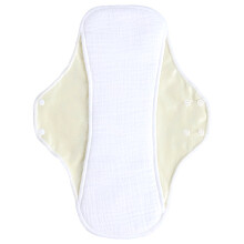 Women Reusable Cotton Washable Sanitary Pad With Button Closure For Light yellow