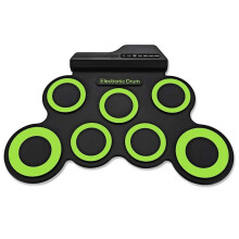Electric Drum Set, 7 Drums Practice Pad Electronic Drum with Built in Speakers Green