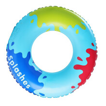 Durability Swimming Rings With Colorful Pattern Inflatable Swimming Ink splash style blu