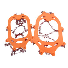 Snow Ice Spikes Crampons Cleats Footwear Traction for Skiing Slip on, 24 Orange Color M