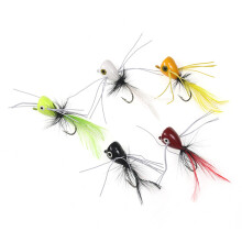 Popper Fly Baits Artificial Baits Fly Fishing Popper Topwater Fishing Lures Mixed color
