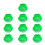 10Pcs Arcade Push Button Video Game Console Start Cion Switches Controller Green 24mm 1