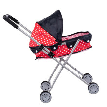 Children Pretend Play Stroller for Kids with Foldable Design and Iron Frame Silver tube