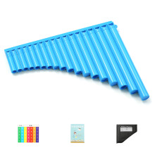 Portable C Scale Panpipe with Ergonomic Key Layout Flute Pan Flute Folk Blue 18 tubes