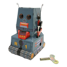Windup Toy Robot Spring Tinplate Iron Figurine Toy Kids Favor Birthday Gift