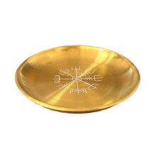 Zincs Alloys Tarots Candlestick Round Plate Decorative Teas Light Stand Jewelry Tray R03