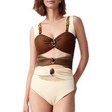 Women 1 Pc Swimsuit Female Ruched Bathing Suit Ladies Cutout Swimwear XL