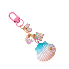 Creative Keychain Lovely Shell Keyring Car Key Rings Starfishes Keychain Pink shell