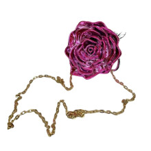 Acrylic Wristlet 3D Flower Shape Handbag for Special Occasion and Electroplated rose r