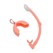 Silicone Snorkel Swimming Snorkel with Hanging Buckles for Scubas Diving Pink