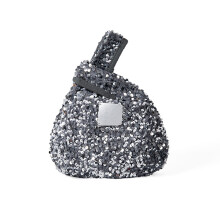 Trendy Hand Bags Purses for Women Sequins Triangle Purse Bag Clutch Purses Gray silver