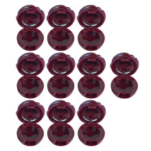 10PCS Rose Makeup Storage Boxes with Mirror Lid Portable Cosmetic Organizer Wine red