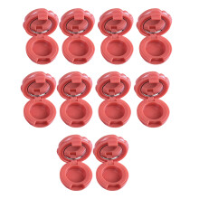10PCS Rose Design Plastic Cosmetic Jars With Mirror Travel Friendly Grapefruit color