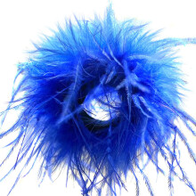 Colorful  Feather Wristcuffs Clap Circle Bracelet for Theme Party Costume Blue