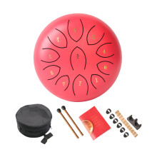 11 Tone Steel Tongue Drum Percussions Instrument Handpans Drum Ethereal Drum Chinese red