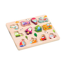 Wooden Puzzles for Kids Ages 3-6 Vegetables Animal Vehicle Fruit Jigsaw Toy B