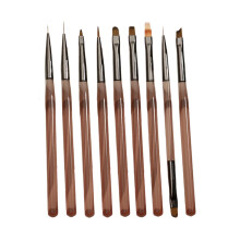 9Pcs Professional Acrylic Nail Art Brush Set Ergonomic Handle Nail Design Tools