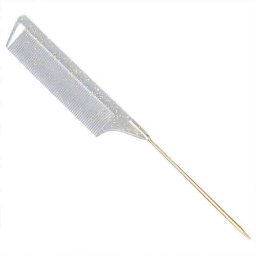 Portable Tail Comb Styling Tool with Practical Steel Needle For Easy Sectioning Gold