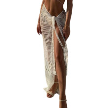Beach Coverup Wrap Dress Long Beach Coverup Skirt Bathing Suit Coverup Dress White