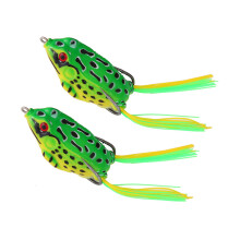 2Pcs Crankbait Tackle Cranks Baits Soft Simulated Frogs Fishing Lures with Hook 13g 6cm