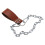 PU Leather Weight Lifting Belt with Chain Dumbbell Loading Strap Weighted Belt Brown 1
