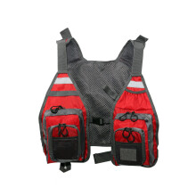 Waistcoat Fly Fishing Vest for Men Adults Multi Pokcet Fishing Accessories Red