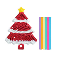 Creative Christmas Tree Double Sided Pad Stick Toy Hand Exercise Red and white