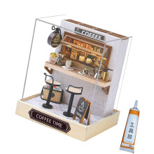 Miniature Atelier Dollhouses Set Do It Yourself Shop Scene Birthday Present Coffee Time.