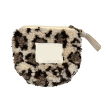 Fashionable Plush Coin Wallet With Heart Pattern Soft Lipstick Case for Women  F