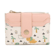 Women Small Compact Wallets Leather Clutches Purses Card Holder Ladies Purses Pink