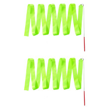 Gymnastic Ribbon Sparkling Dance Ribbon Twirling Batons Long Ribbon Streamers Green