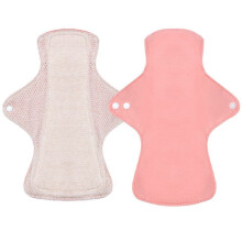 Washable Sanitary Pad Absorbent Cloth Leakproof Reusable Coral powder Colored cotton