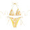 Flower Print Halterneck Swimsuit Set for Women Triangular String Bathing Suit S 1