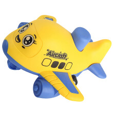 Kids Press and Go Aircraft Hand Skill Exercise Toy Creativity Outdoor Indoor Toy Yellow